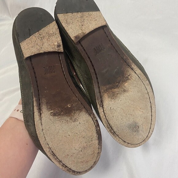 Frye Carson Ballet Flats Leather Slip On Brown Shoes Closed Toe Size 6.5 Ballet - Picture 6 of 9